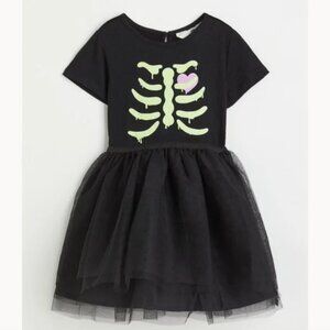 H&M Skeleton Tulle Halloween Dress Black size 8 / 10